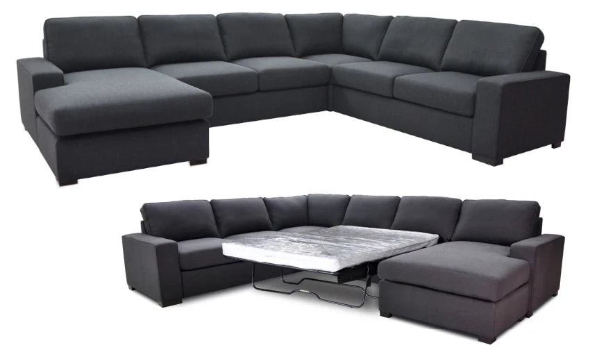 Bronson 6 Seater Modular Lounge Suite with Sofa Bed