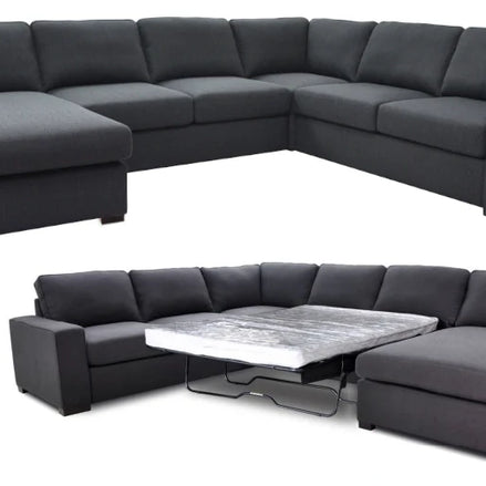Bronson 6 Seater Modular Lounge Suite with Sofa Bed