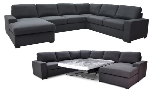 Bronson 6 Seater Modular Lounge Suite with Sofa Bed