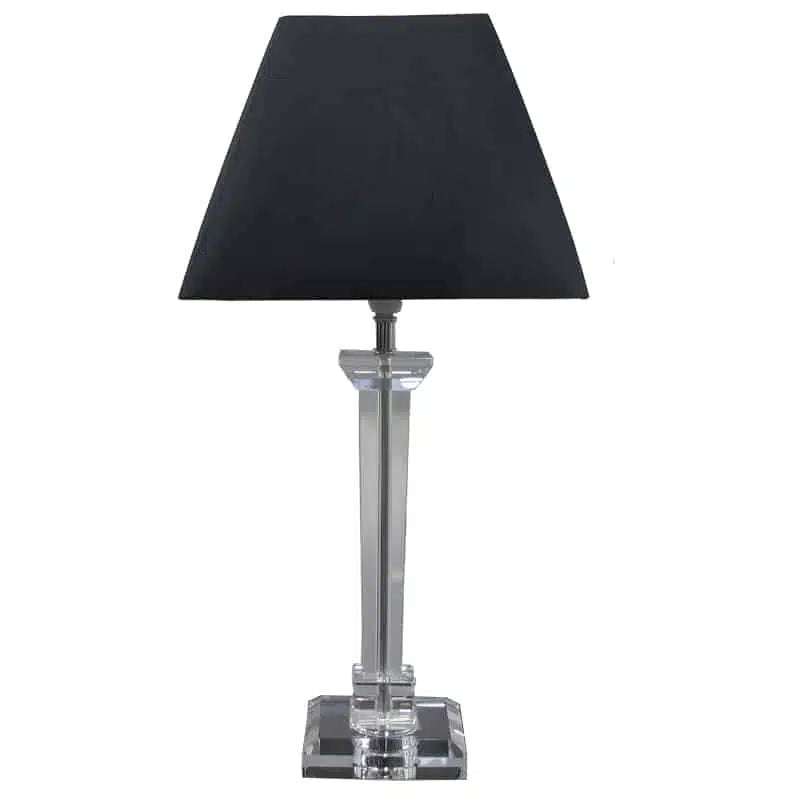Crystal Stem Lamp  - Black & Crystal Stem