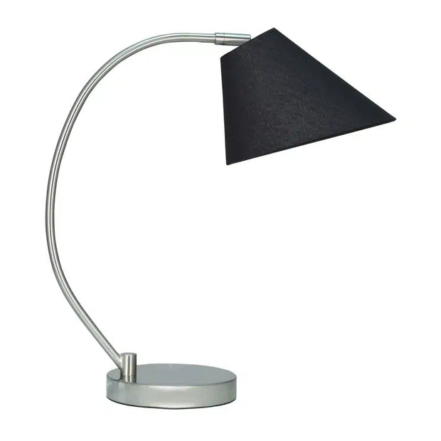 Tijuana Table Lamp - Silver + Black Shade