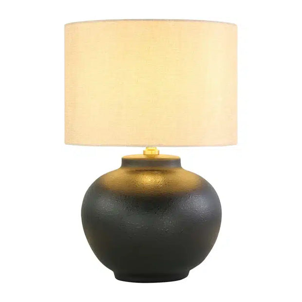 Yoko Table Lamp - Black + Linen Shade