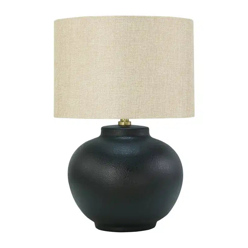 Yoko Table Lamp - Black + Linen Shade