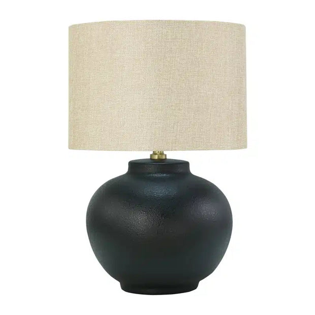 Yoko Table Lamp - Black + Linen Shade