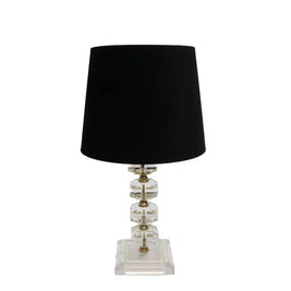 Lament Table Lamp - Crystal + Black Shade