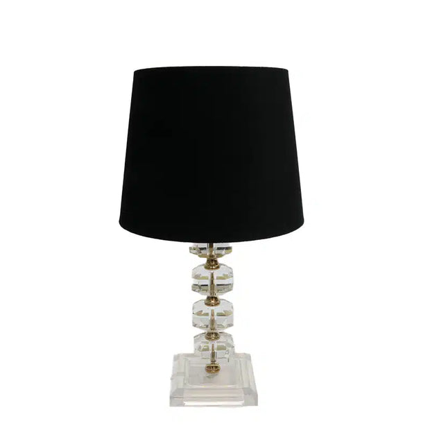 Lament Table Lamp - Crystal + Black Shade