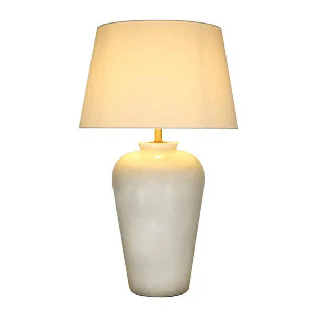 Cruz Table Lamp - Cement + White Shade