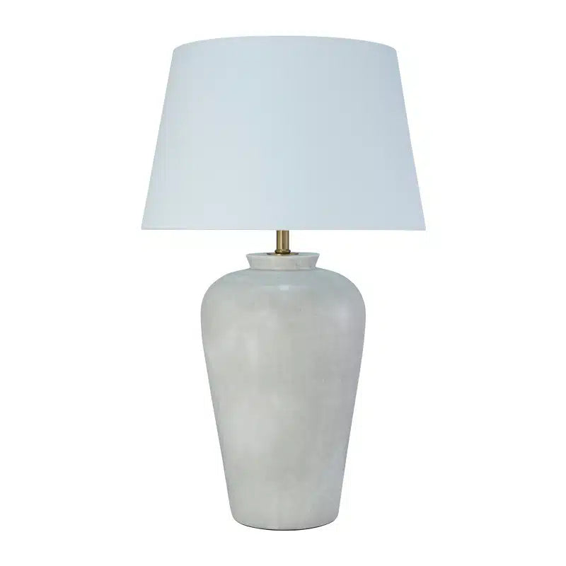 Cruz Table Lamp - Cement + White Shade
