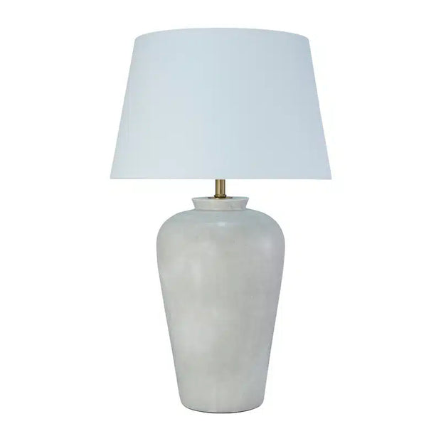 Cruz Table Lamp - Cement + White Shade