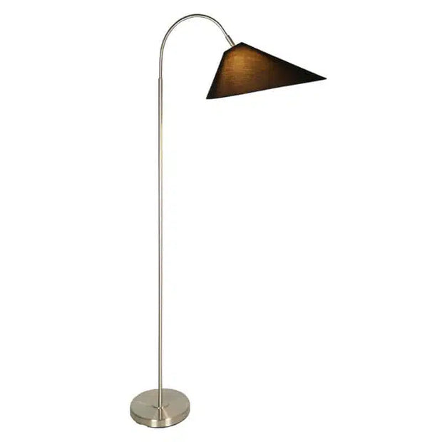 Tijuana Floor Lamp - Silver + Black Shade