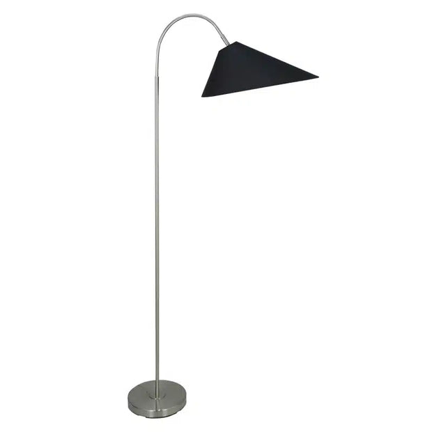 Tijuana Floor Lamp - Silver + Black Shade