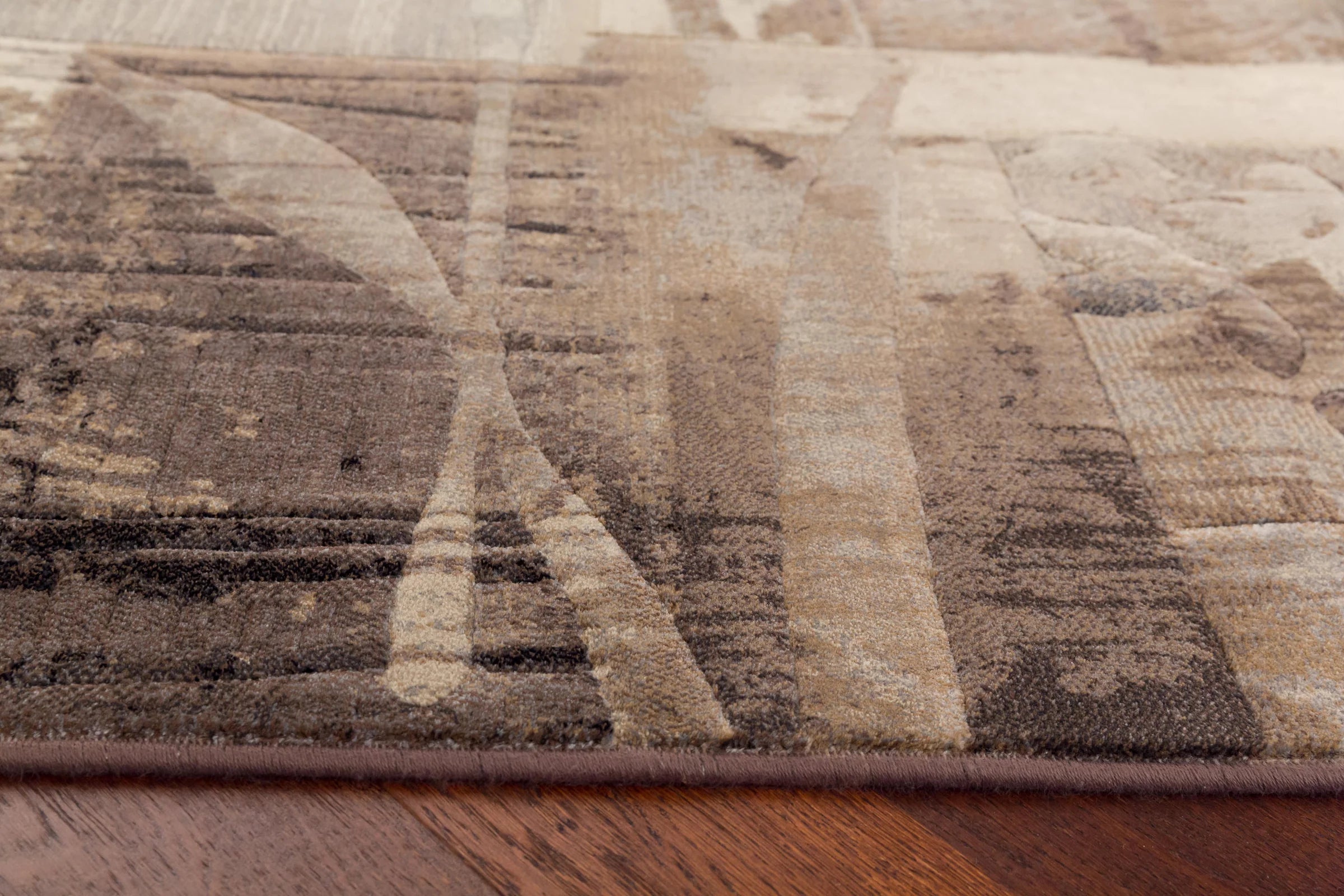 Modern Design Beige & Brown Shade Argentum Rug