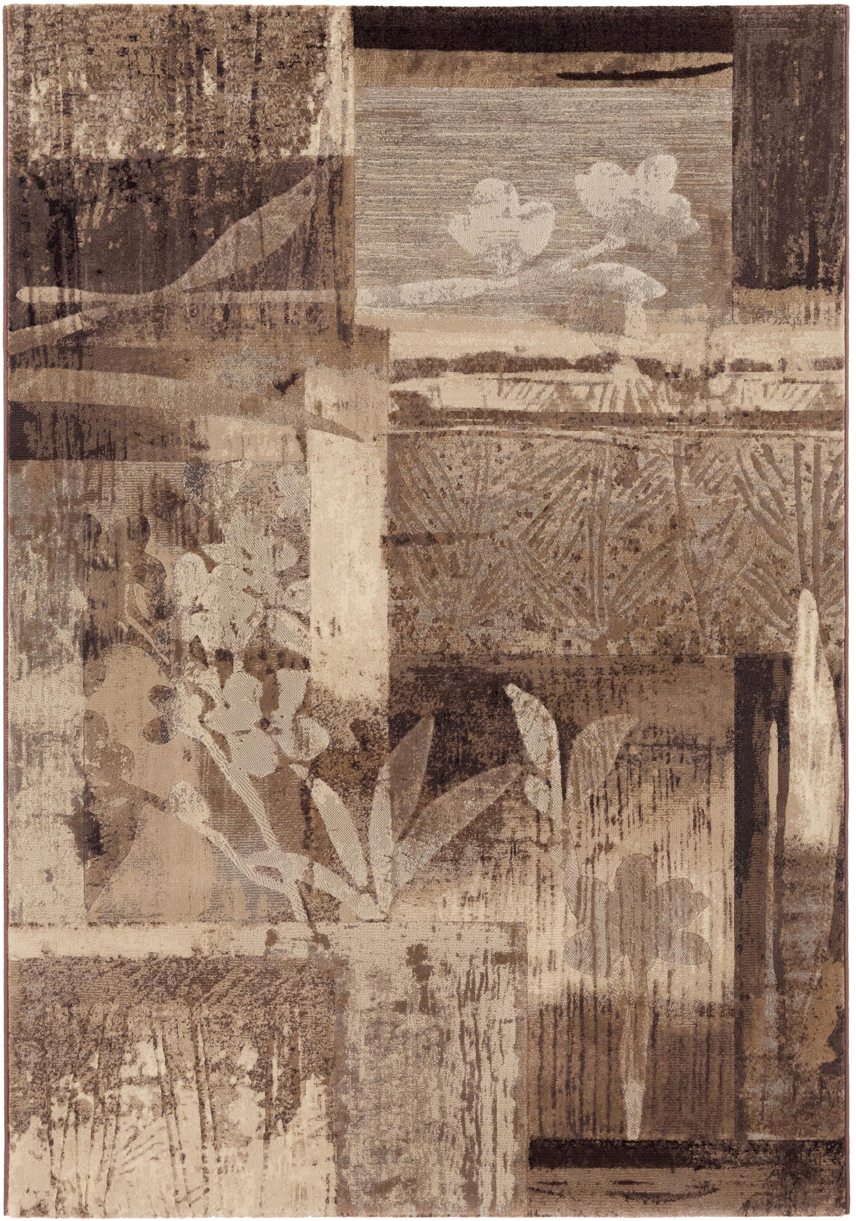 Modern Design Beige & Brown Shade Argentum Rug