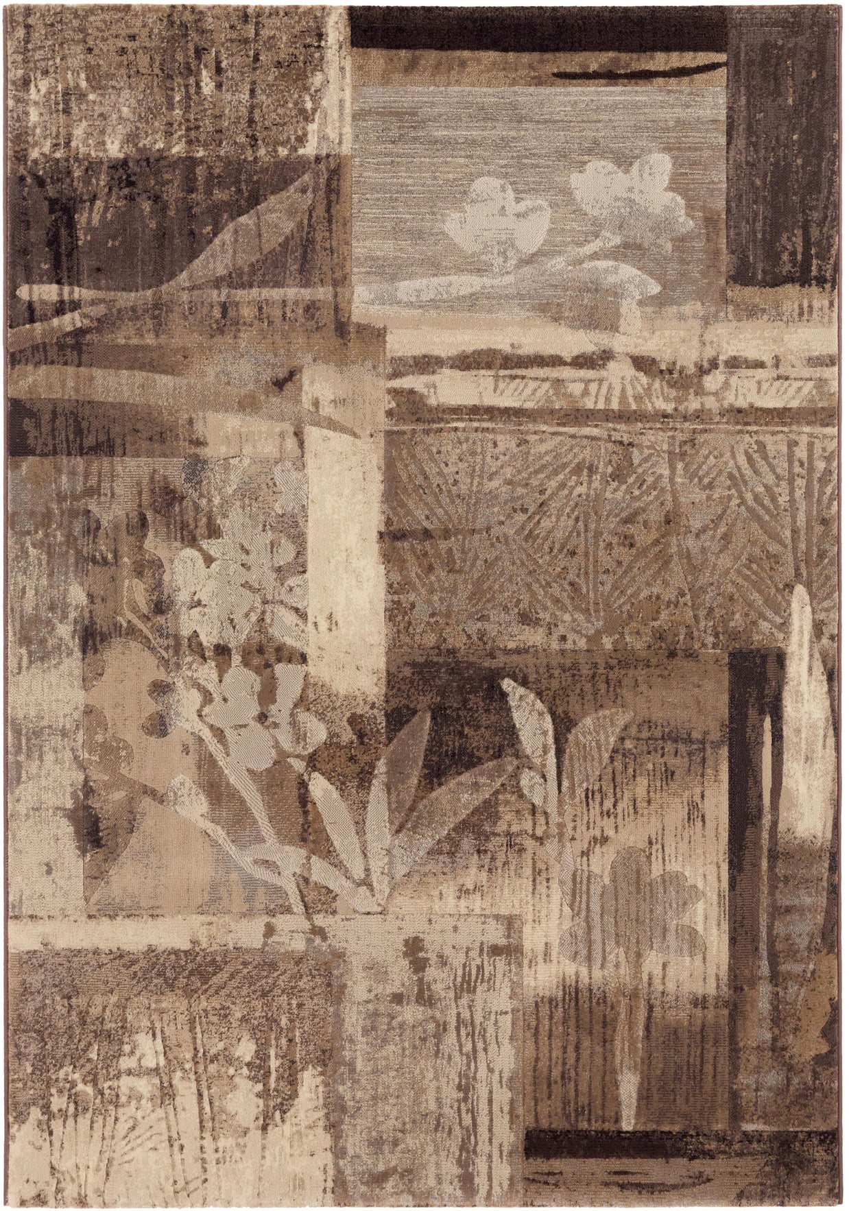 Modern Design Beige & Brown Shade Argentum Rug