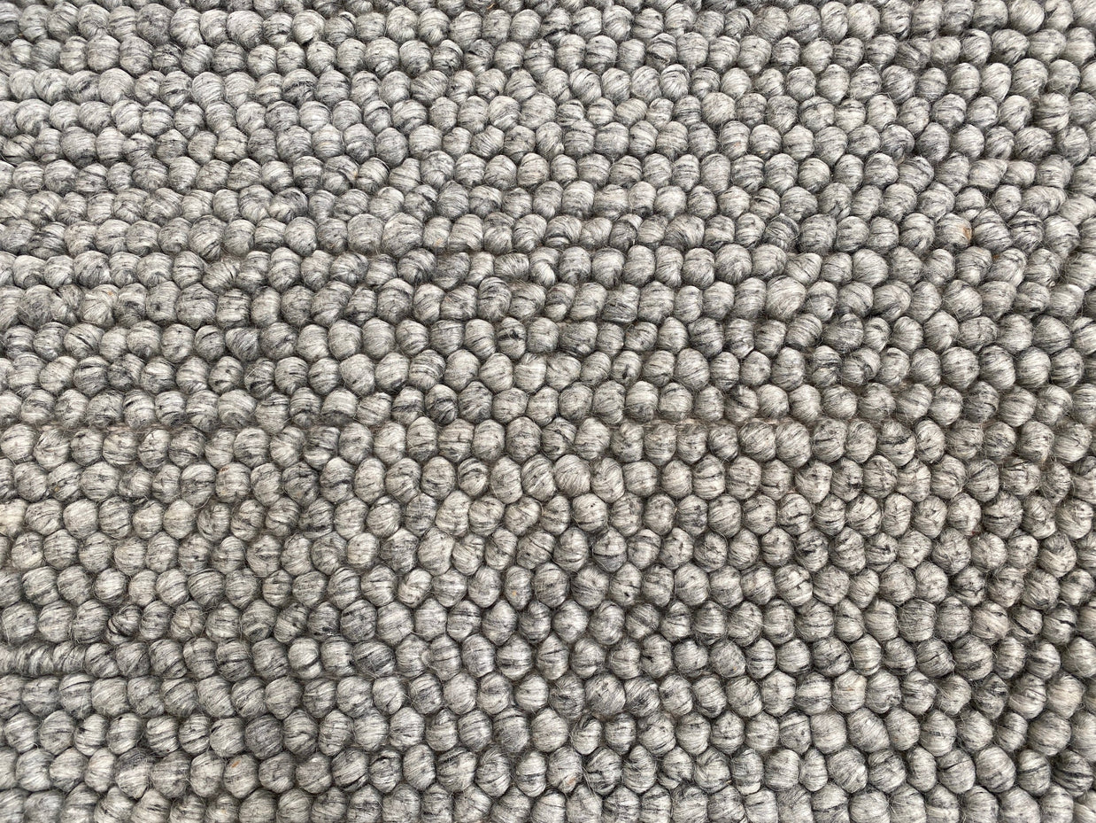 100% Wool Chunky Loop Pile Grey Colour Rug
