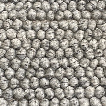 100% Wool Chunky Loop Pile Grey Colour Rug