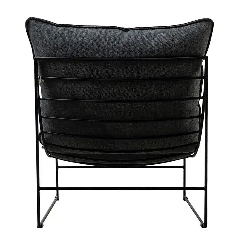 Leonardo Leather Lounge Chair -Graphite Vintage Leather + Twilight Back