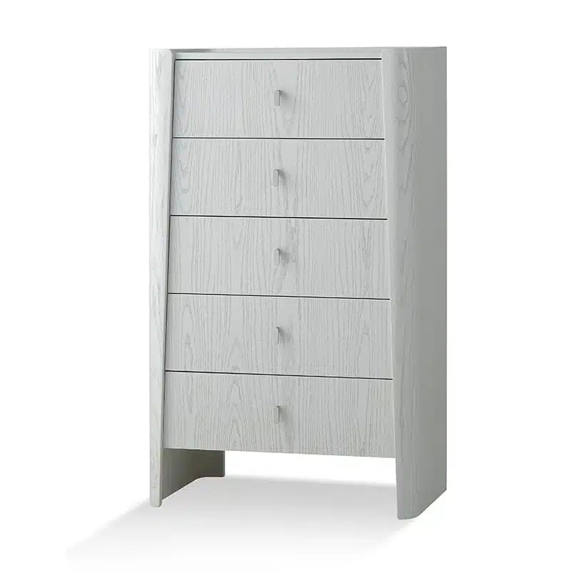 Elegant 5 Drawer Tallboy - White