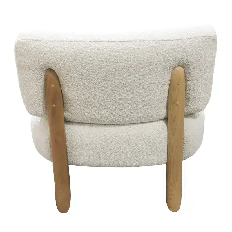 Bella Lounge Chair - Natural + Ecru Fabric