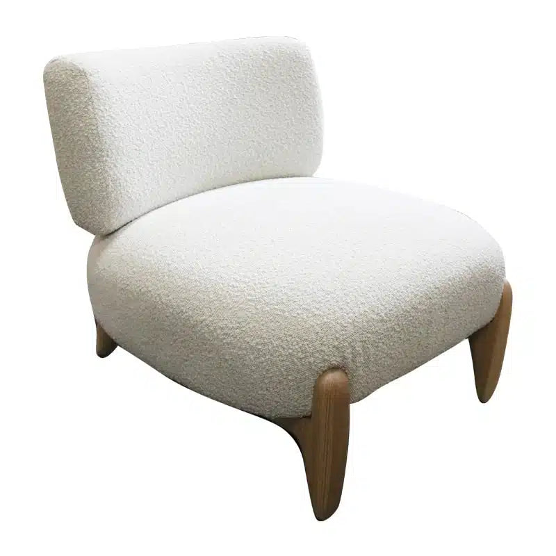 Bella Lounge Chair - Natural + Ecru Fabric