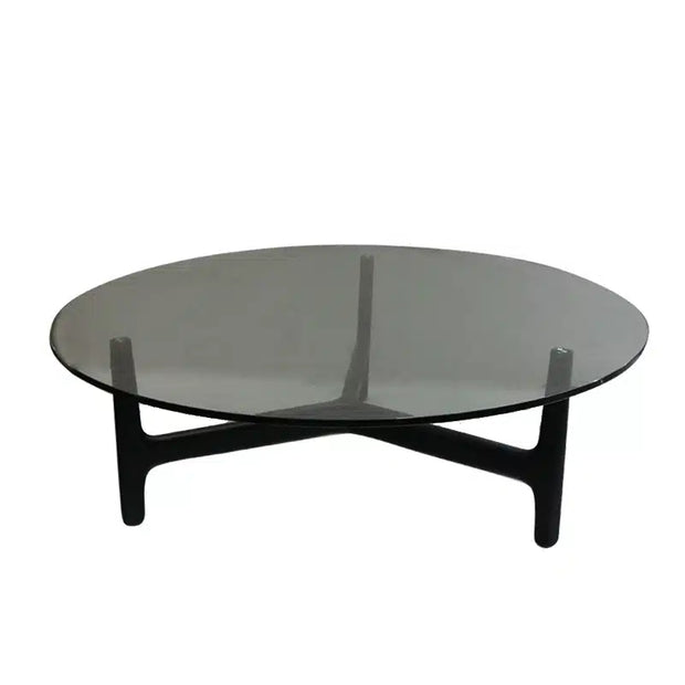 Alla Moda Coffee Table – Black Stain + Clear Glass