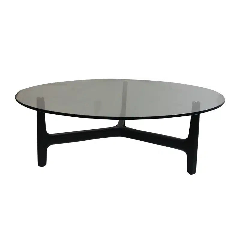 Alla Moda Coffee Table – Black Stain + Clear Glass