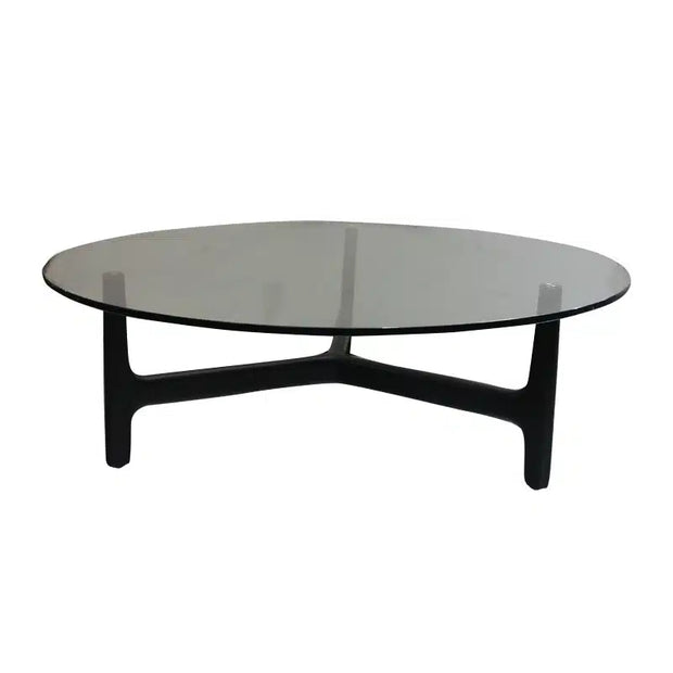 Alla Moda Coffee Table – Black Stain + Clear Glass
