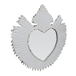 Metal Heart Mirror White.