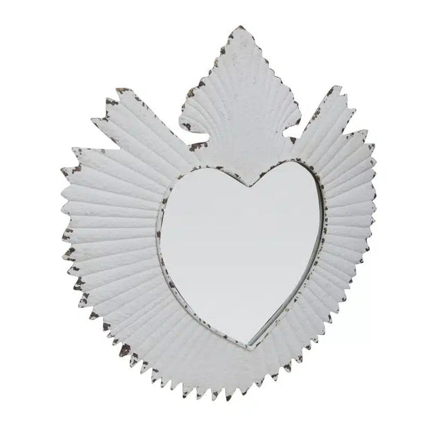 Metal Heart Mirror White.