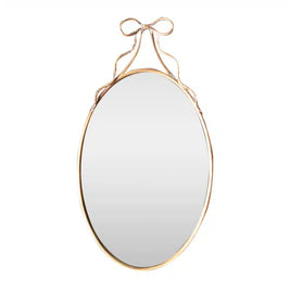 Metal Mirror Bow Oval Gold.