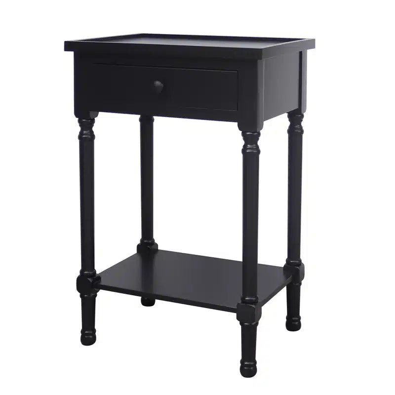 Cyrus Tray Top Bedside Table-Black