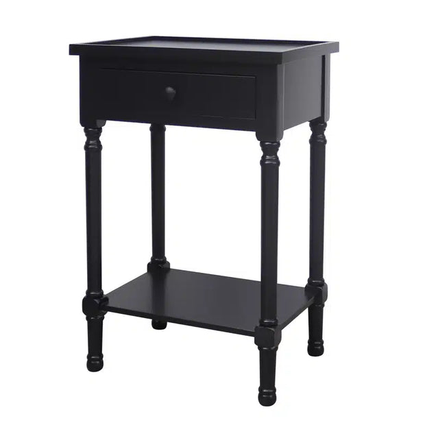 Cyrus Tray Top Bedside Table-Black