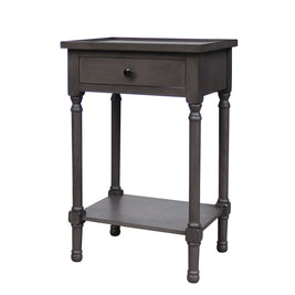 Cyrus Tray Top Bedside Table - Charcoal