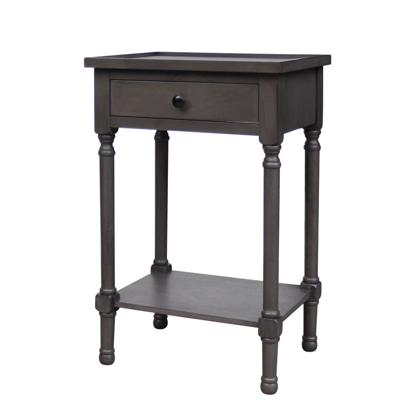 Cyrus Tray Top Bedside Table - Charcoal