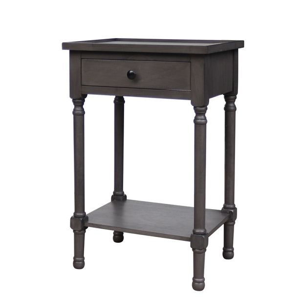 Cyrus Tray Top Bedside Table - Charcoal