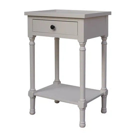 Cyrus Tray Top Bedside Table- Pearl White