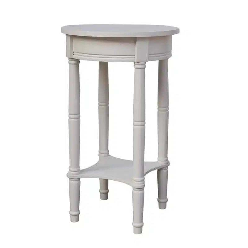 Cyrus Side Table Round - Pearl White