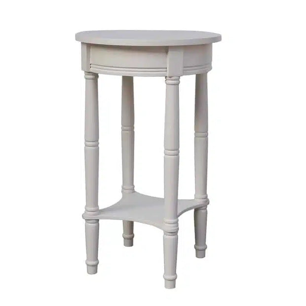 Cyrus Side Table Round - Pearl White