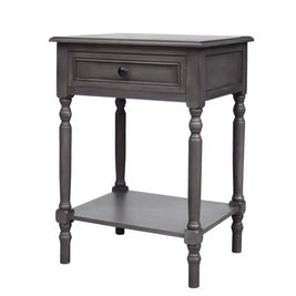 Cyrus Accent Bedside Table -Charcoal