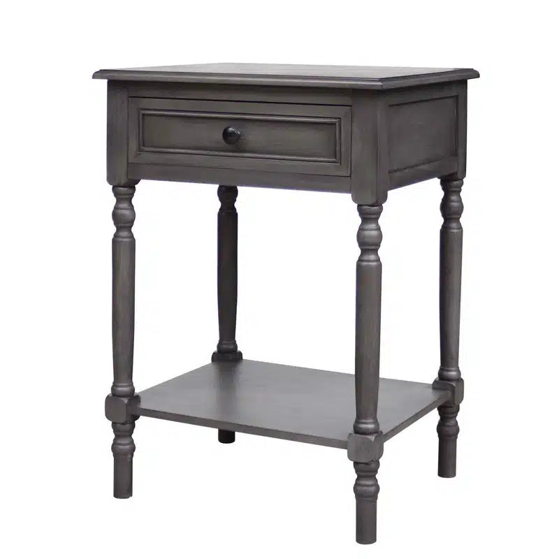 Cyrus Accent Bedside Table -Charcoal