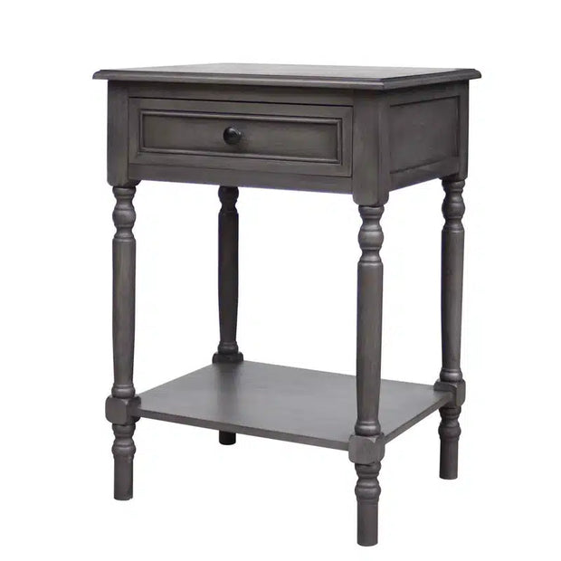 Cyrus Accent Bedside Table -Charcoal