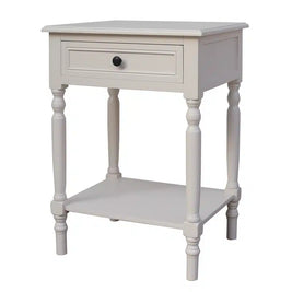 Cyrus Accent Bedside Table -Pearl White