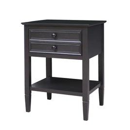 Cyrus Deep Drawer Bedside Table Black.