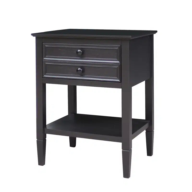 Cyrus Deep Drawer Bedside Table Black.