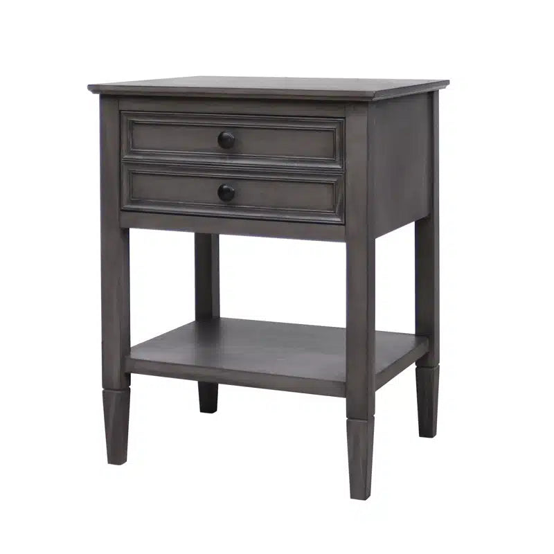 Cyrus Deep Drawer Bedside Table-Charcoal