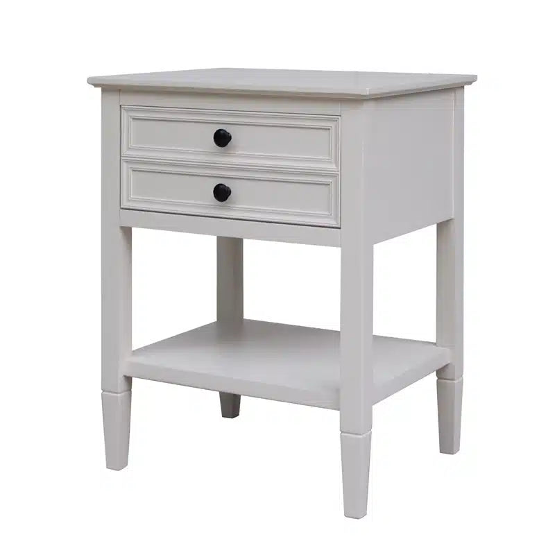 Cyrus Deep Drawer Bedside Table Pearl White