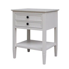 Cyrus Deep Drawer Bedside Table Pearl White