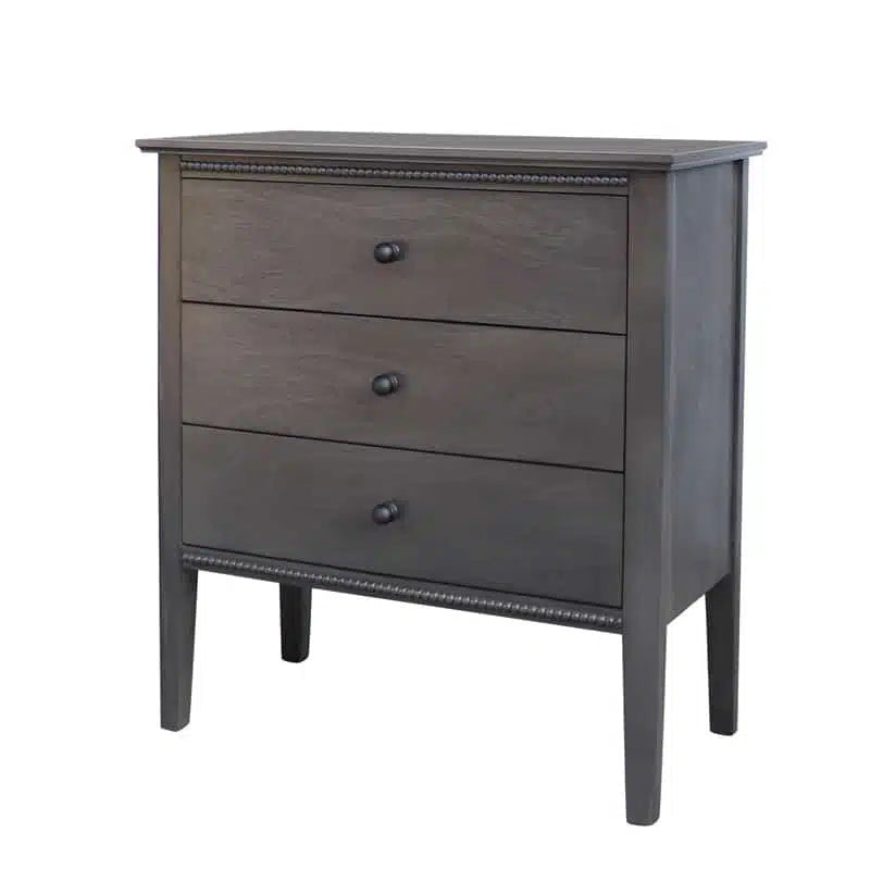 Cyrus 3 Drawer Bedside Table - Charcoal
