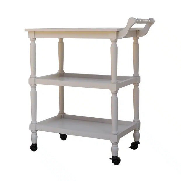 Cyrus Bar Cart- Pearl White