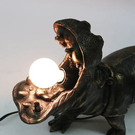 Hippo Table Lamp Black + Bronze